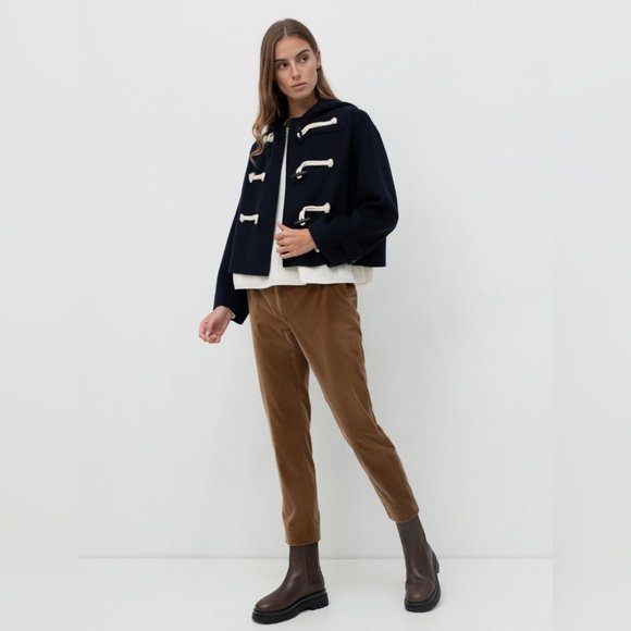 WEEKEND Max Mara PECCATI Cropped Virgin Wool hooded duffel coat Boxy Fit US4 - Picture 11 of 16